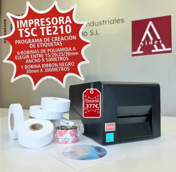 Oferta pack – conjunto iniciación impresión textil: etiquetas poliamida ropa, talla, composición y marcado identificación