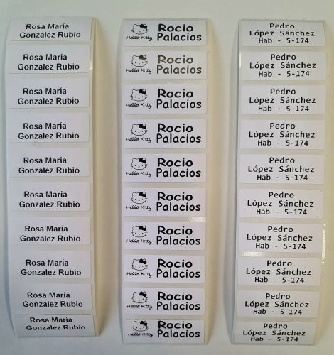 Imágenes de las etiquetas que imprime la impresora