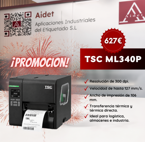 Oferta - Impresora de etiquetas TSC ML340P