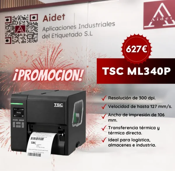 Oferta - Impresora de etiquetas TSC ML340P